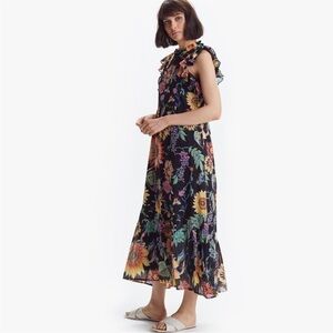 Banjanan Hanna Dress Floral Sunflower Ruffle